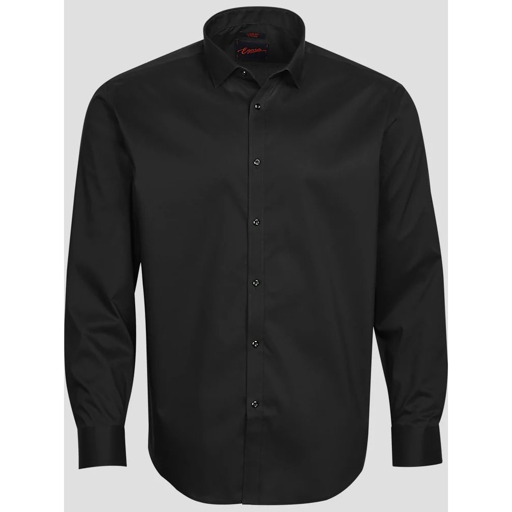 Egara Dress Shirt Mens 16 32/33 Black Skinny Fit Stretch Long Sleeve Formal